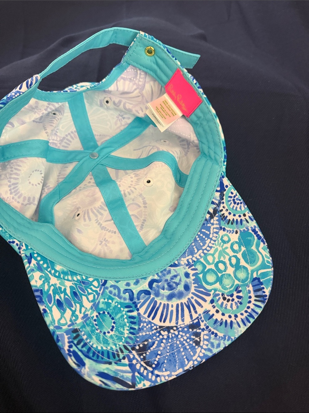 Lilly Pulitzer Blur & Aqua Patterned Baseball Cap - Picture 2 of 4